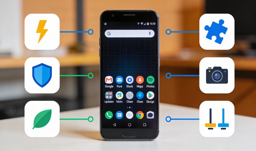 Stock Android refers to the pure version of Android developed by Google, without heavy customization from smartphone brands.