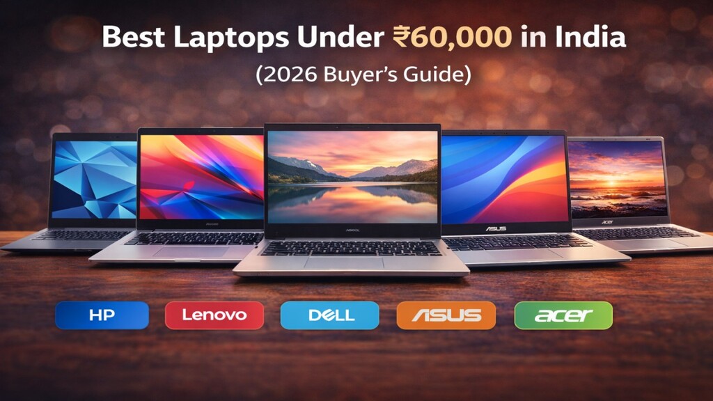 Looking for the best laptops under ₹60,000 in India? Compare top laptops in 2026 based on performance, battery life, display, and value.